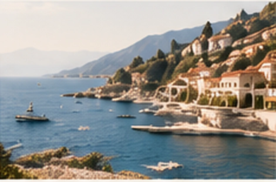 Elegant coastal destination and blue Mediterranean sea