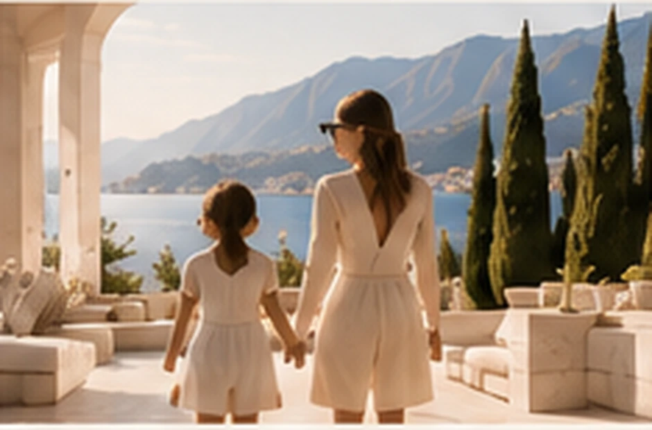 Family enjoying time together in a Mediterranean setting